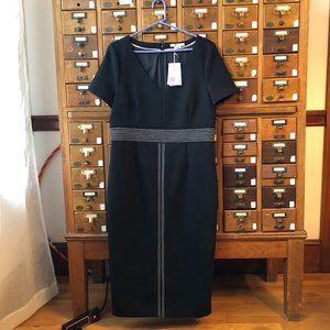 NWOT Boden Black dress with white stitching